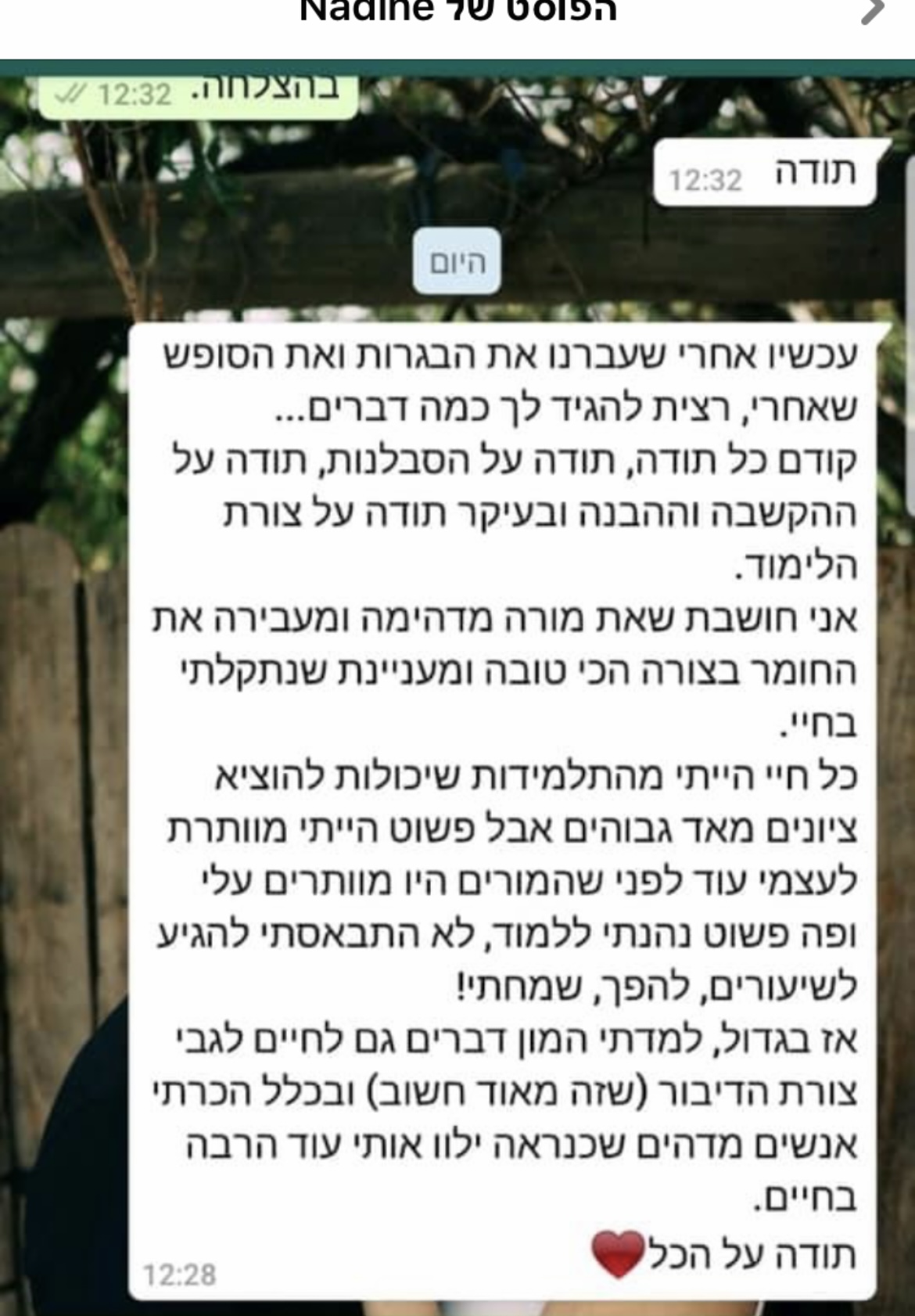 ביקורת מורה